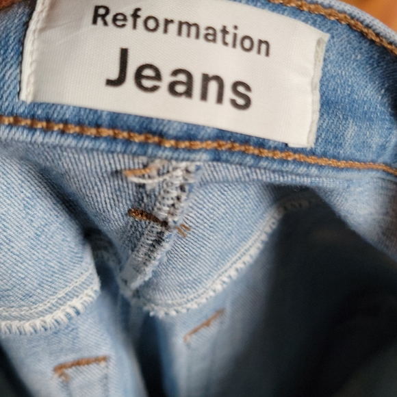 Reformation Harper Ultra High Rise Skinny Jean in Cyprus Color Sz 25 - Picture 9 of 13